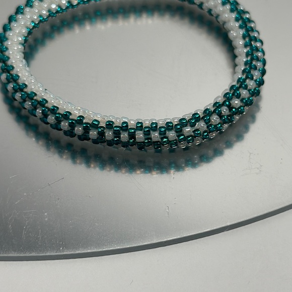 Sashka White & Blue Bracelet 7”Original Size - #332 - Picture 2 of 2